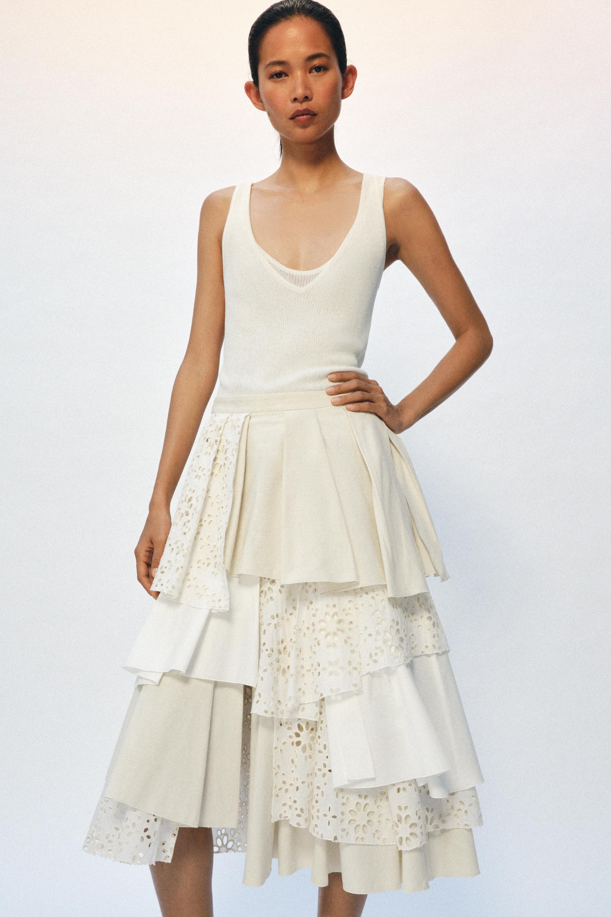 ZW COLLECTION LIMITED EDITION PATCHWORK MIDI SKIRT